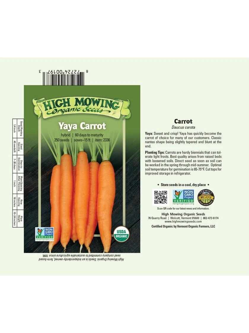 Yaya F1 Carrot Organic Seeds 3 Yaya F1 Carrot Organic Seeds - Image 2