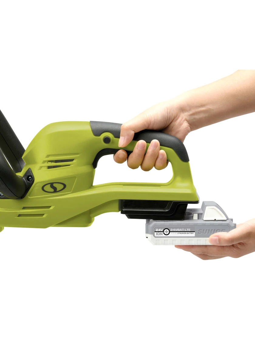 Sun Joe 24V-HT22-LTE 24-Volt ION+ Cordless Hedge Trimmer Kit | 22-Inch | W/ 2.0-Ah Battery And Charger 7 Sun Joe 24V-HT22-LTE 24-Volt ION+ Cordless Hedge Trimmer Kit | 22-Inch | W/ 2.0-Ah Battery And Charger - Image 5