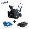 Snow Joe 24V-X2-SB18 48-Volt ION+ Cordless Snow Blower Kit | 18-Inch | W/ 2 X 4.0-Ah Batteries And Charger -Flowers Plants Shop 8610667 01v snow joe cordless snow blower kit