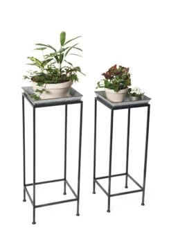 Square Nesting Plant Stands With Galvanized Trays, Set Of 2 -Flowers Plants Shop 8611976 7298 tif