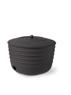 Matte Black Ribbed Hose Pot With Lid -Flowers Plants Shop 8611991 5867 tif