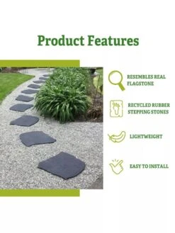 Recycled Rubber Flagstone Stepping Stone 27 Recycled Rubber Flagstone Stepping Stone -Flowers Plants Shop 8612235 5
