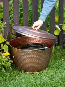 Hammered Copper Hose Pot With Lid 14 Hammered Copper Hose Pot With Lid -Flowers Plants Shop 8613311 0010