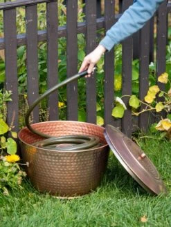 Hammered Copper Hose Pot With Lid 15 Hammered Copper Hose Pot With Lid -Flowers Plants Shop 8613311 0012