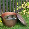 Hammered Copper Hose Pot With Lid -Flowers Plants Shop 8613311 0102 hammered copper hose pot with lid